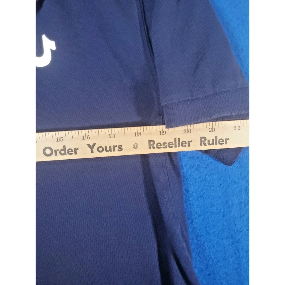 True Religion Mens Polo Shirt Size XL Blue Short Sleeve Crafted With Pride